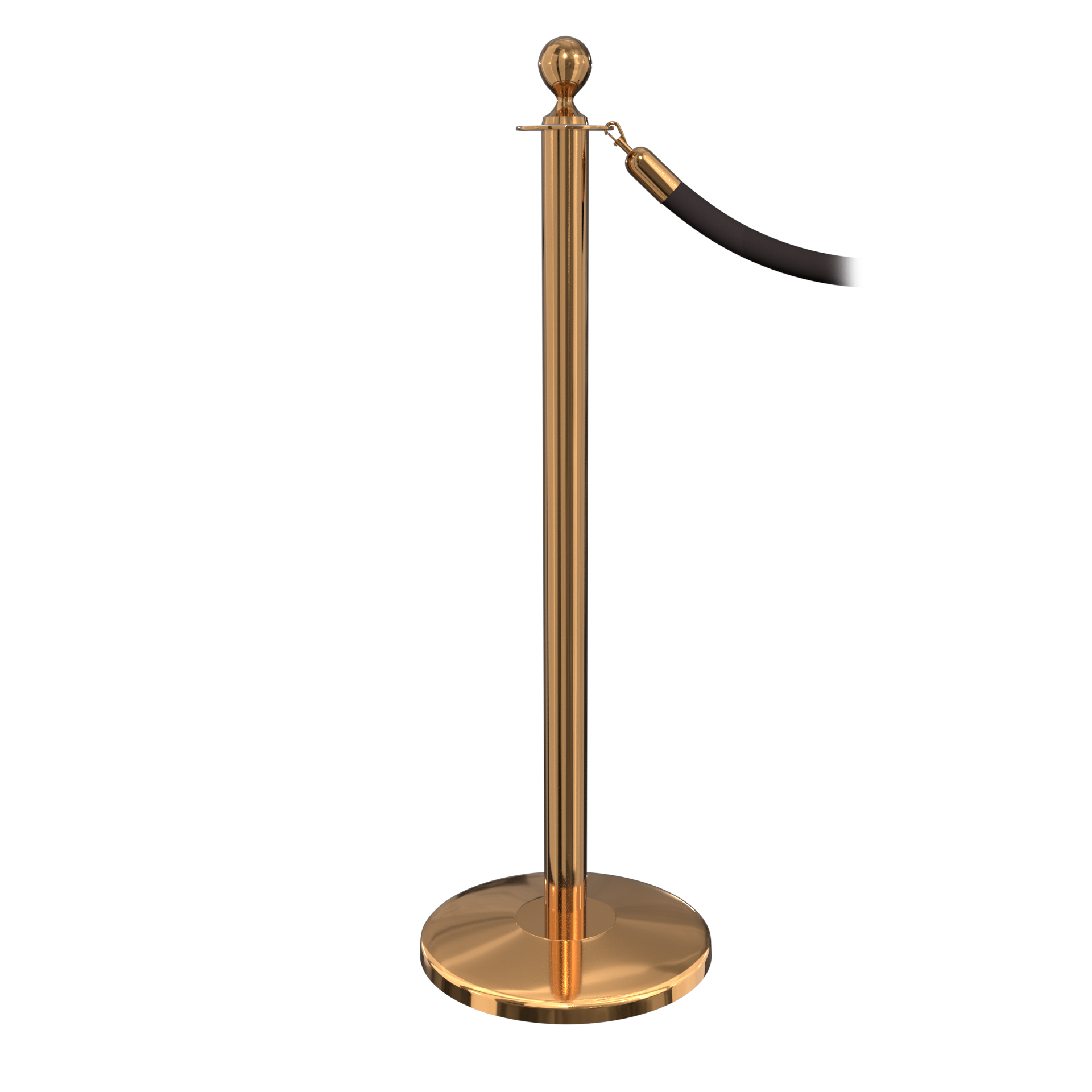Polished Brass Economy Classic Stanchion with Ball Top