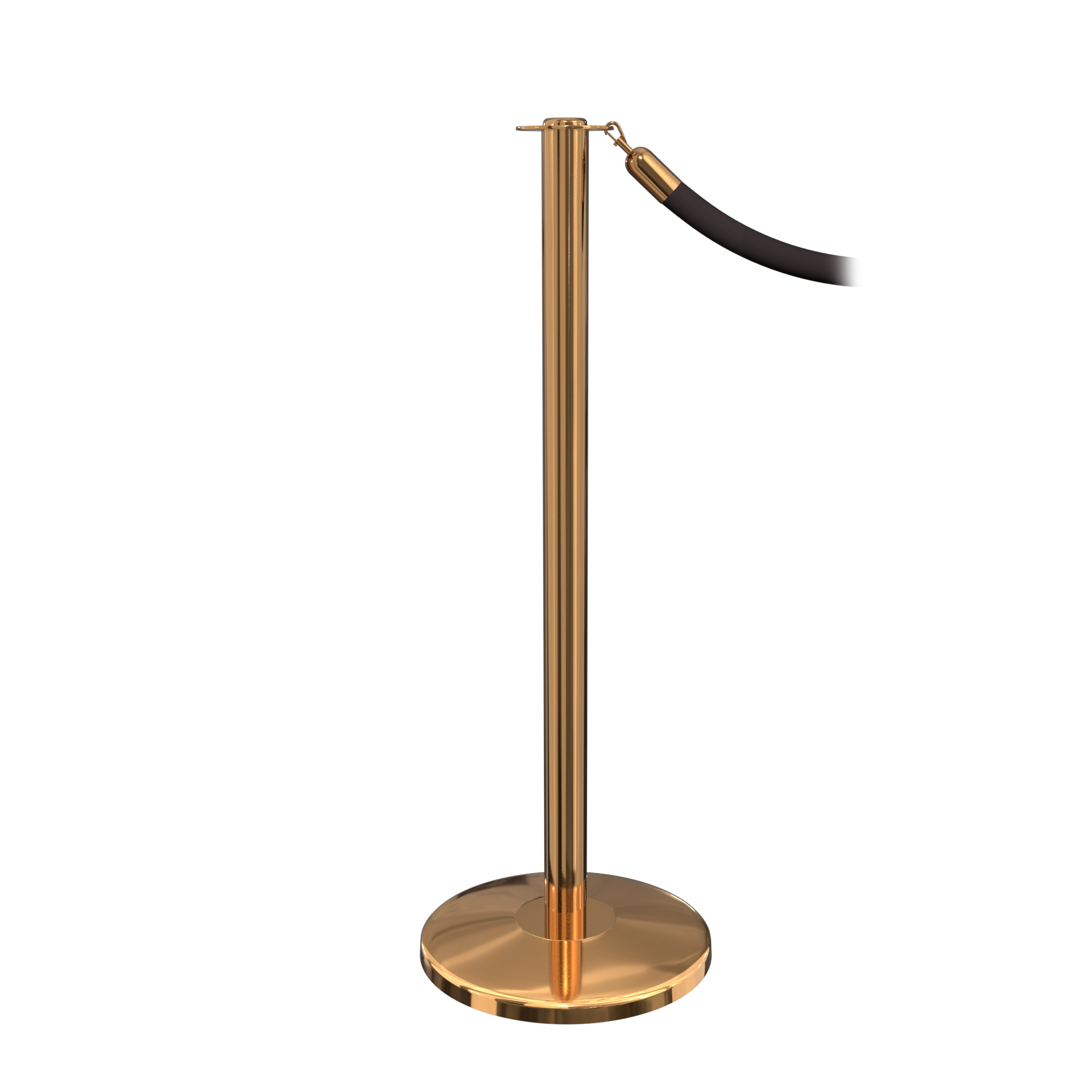 Polished Brass Economy Classic Stanchion with Flat Top