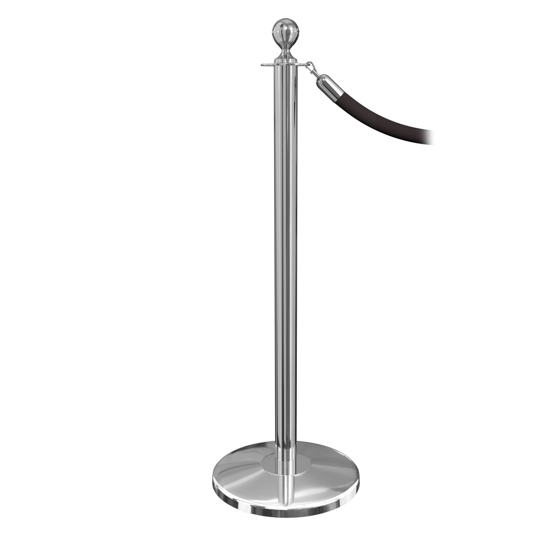 Polished Stainless Economy Classic Stanchion with Ball Top