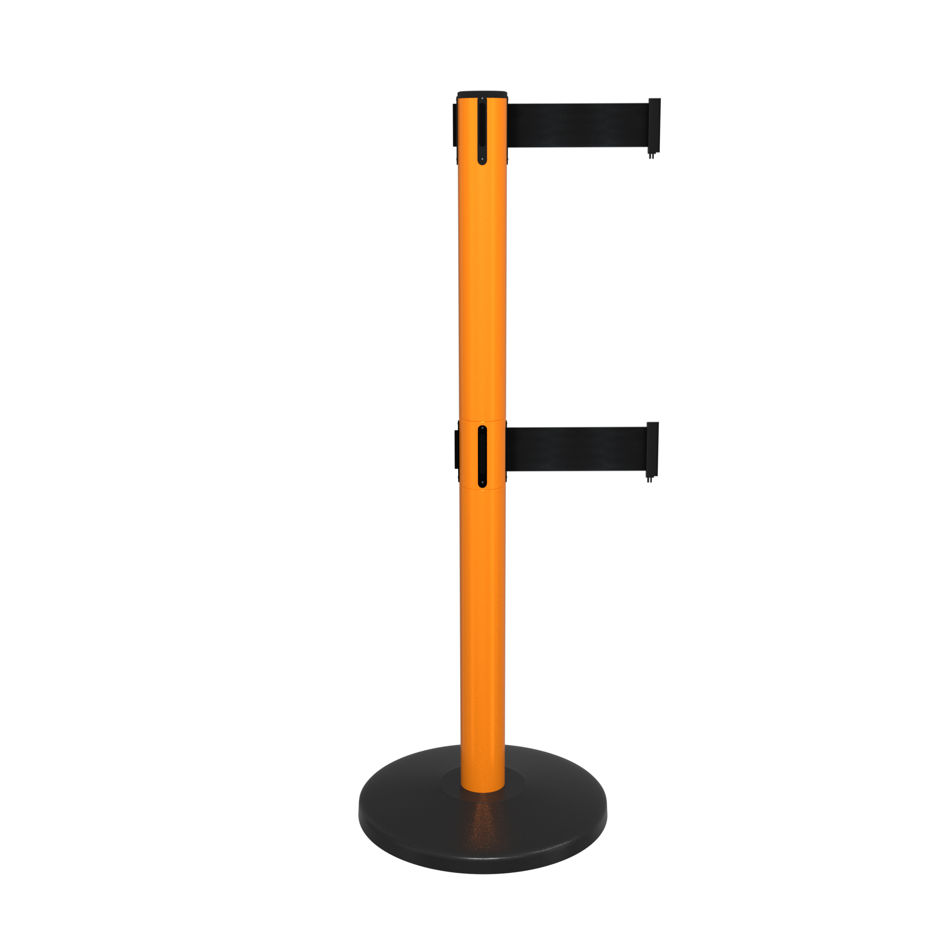 Orange SafetyMaster 450 Retractable Belt Barrier with Twin Belts