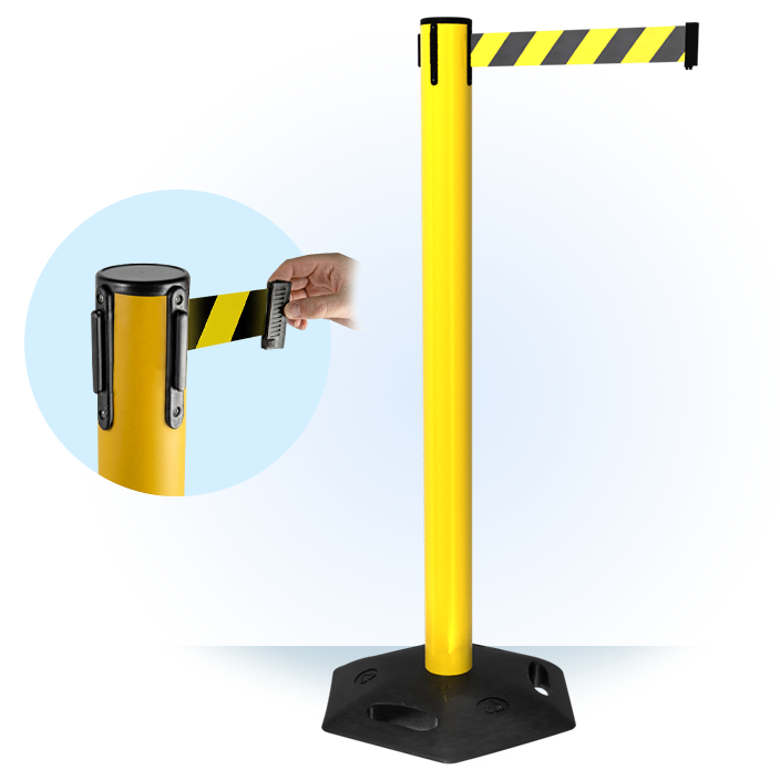 Yellow WeatherMaster 300 Retractable Belt Barrier