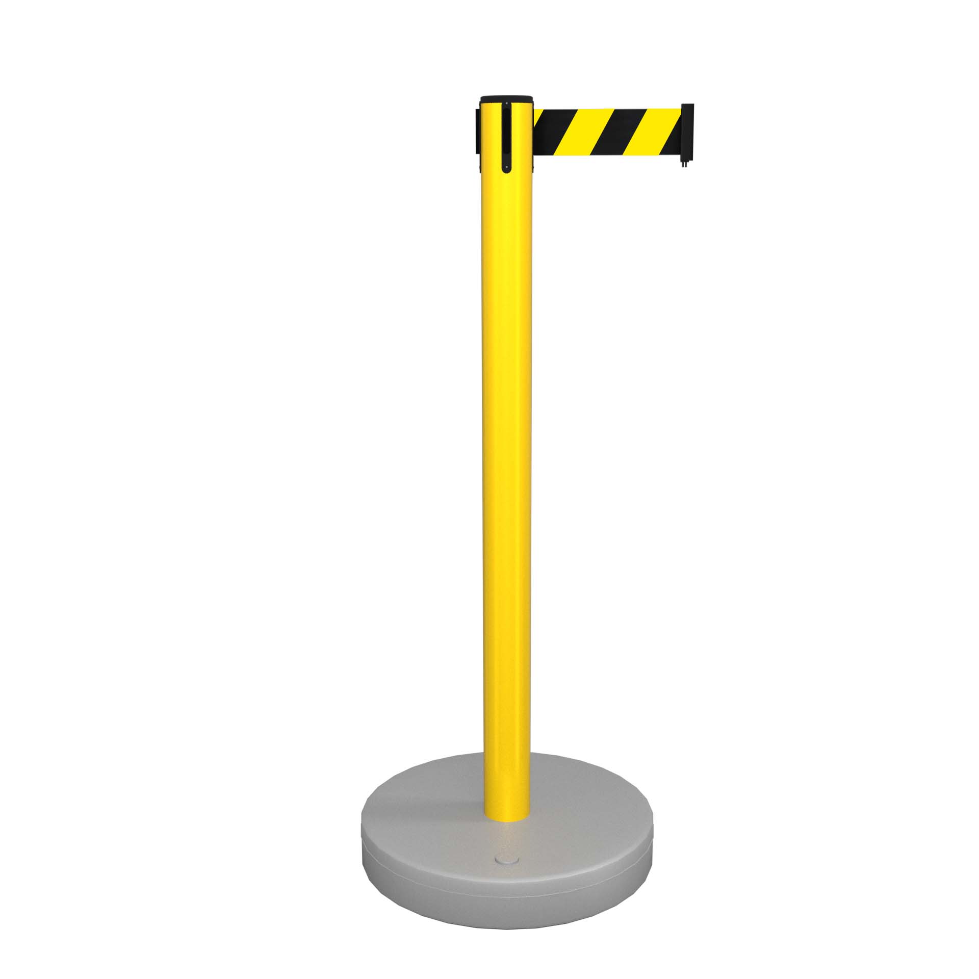 Yellow Fillable Retractable Belt Barrier