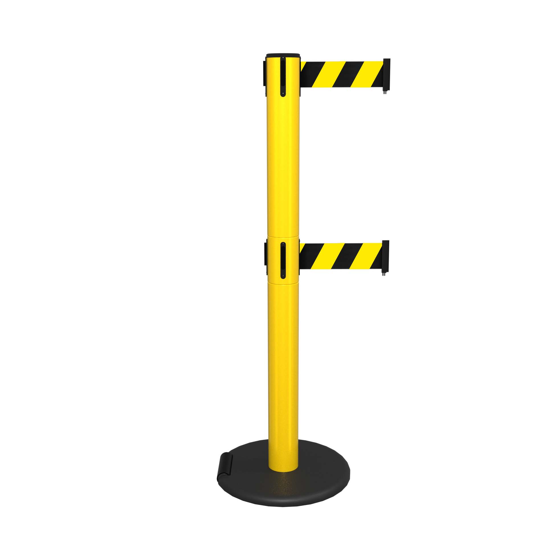 Yellow RollerSafety 300 Retractable Belt Barrier with Twin Belts