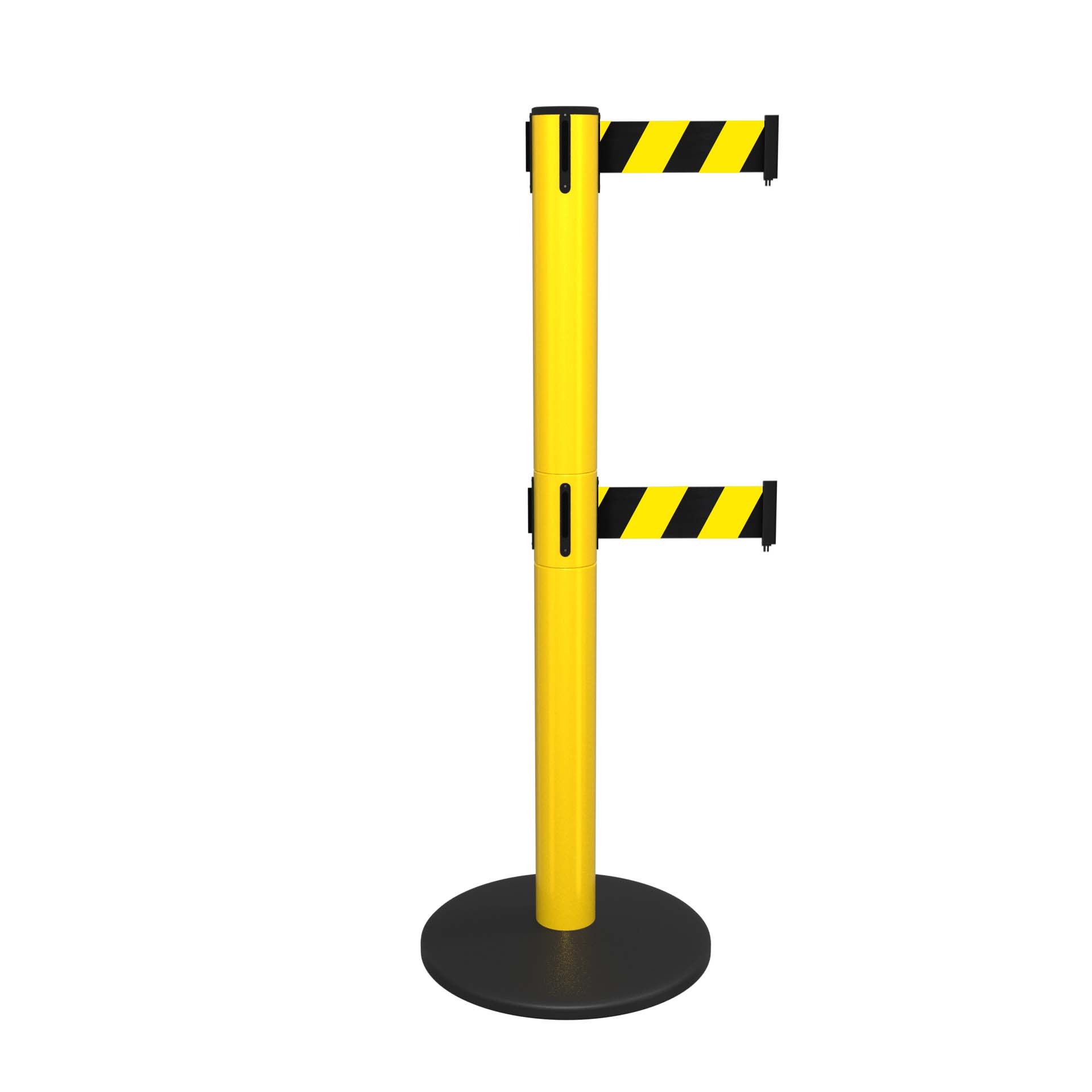 Yellow SafetyPro 300 Retractable Belt Barrier with Twin Belts