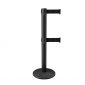 Black QueuePro 300 Retractable Belt Barrier with Twin Belts