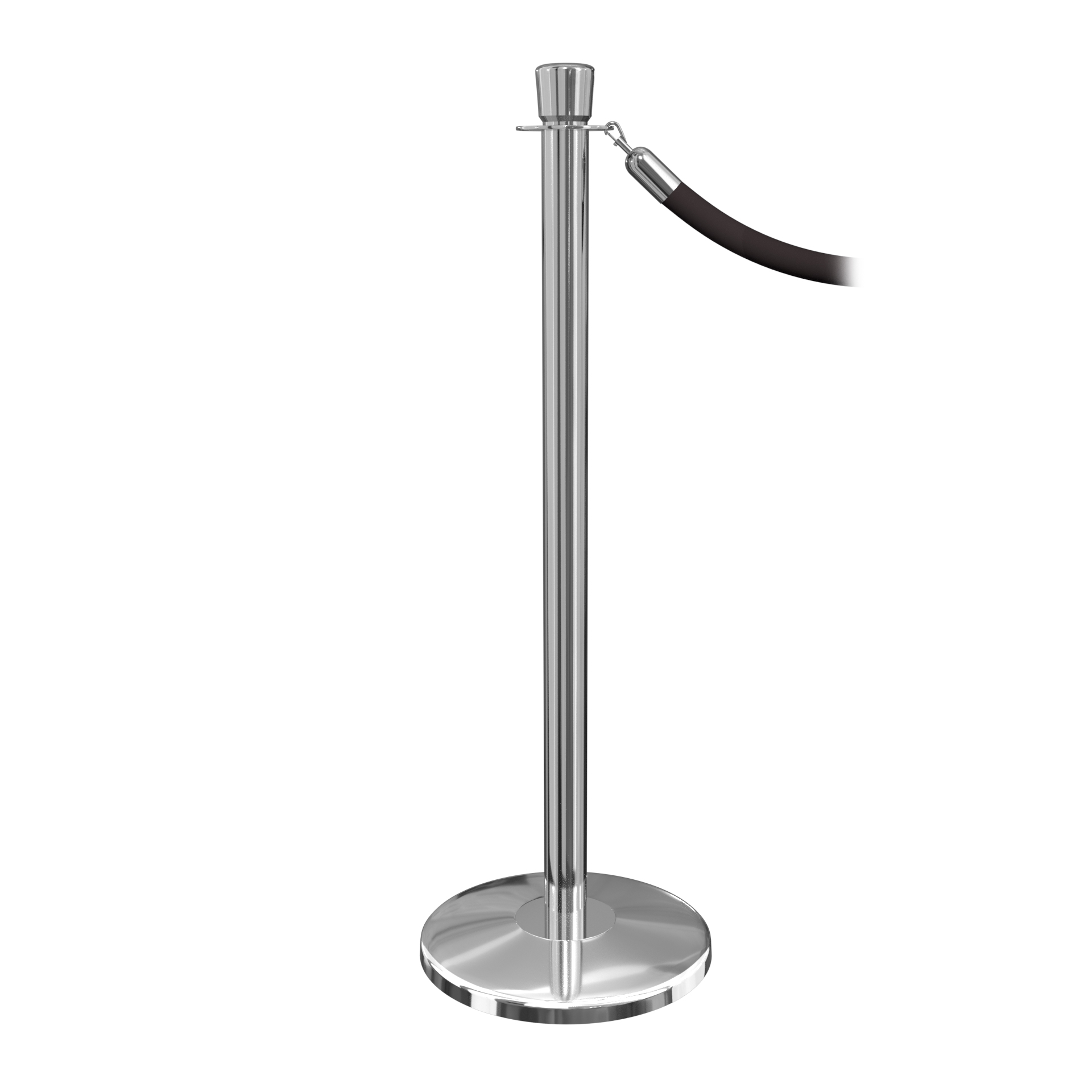 Polished Stainless Economy Classic Stanchion with Crown Top