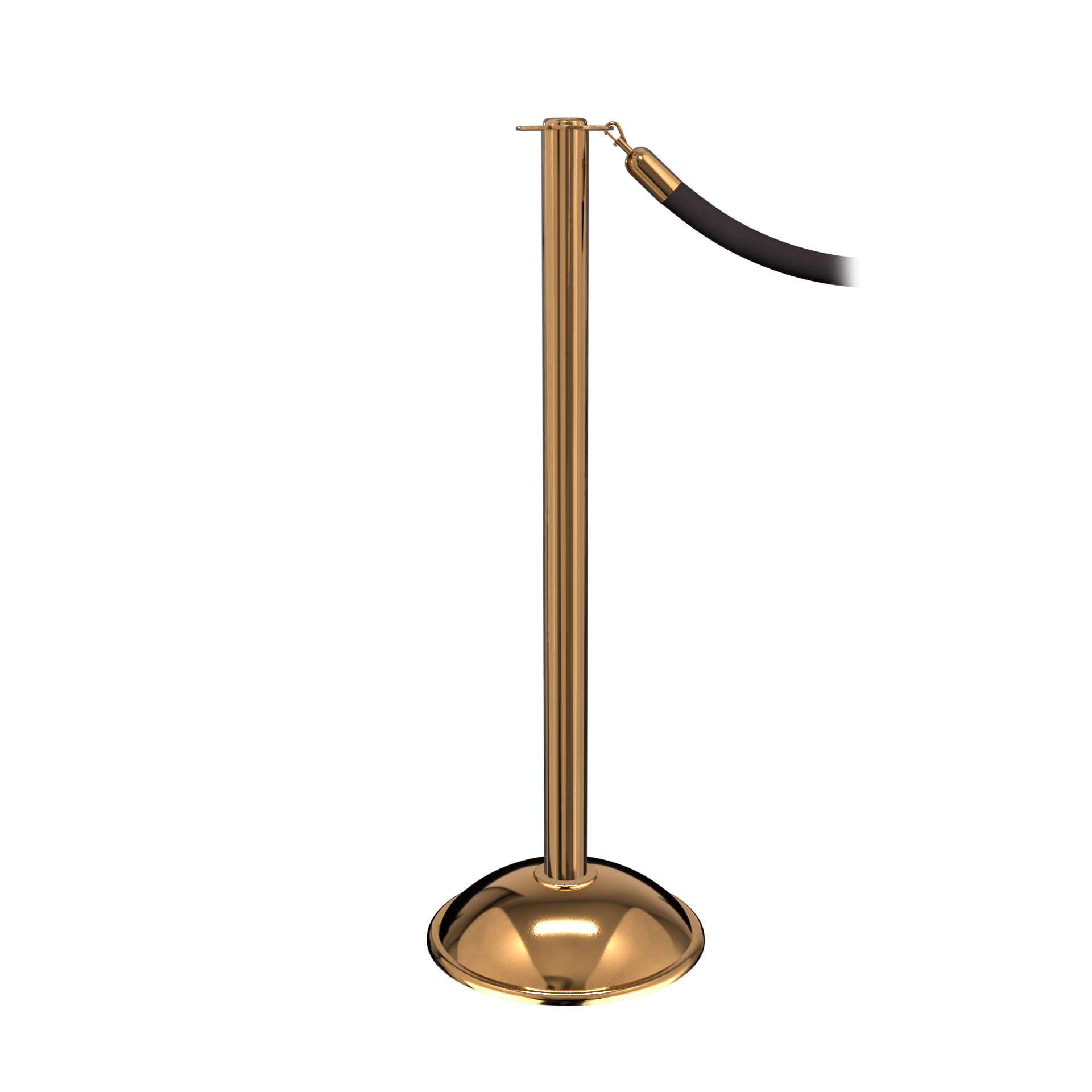 Polished Brass Classic Dome Stanchion with Flat Top