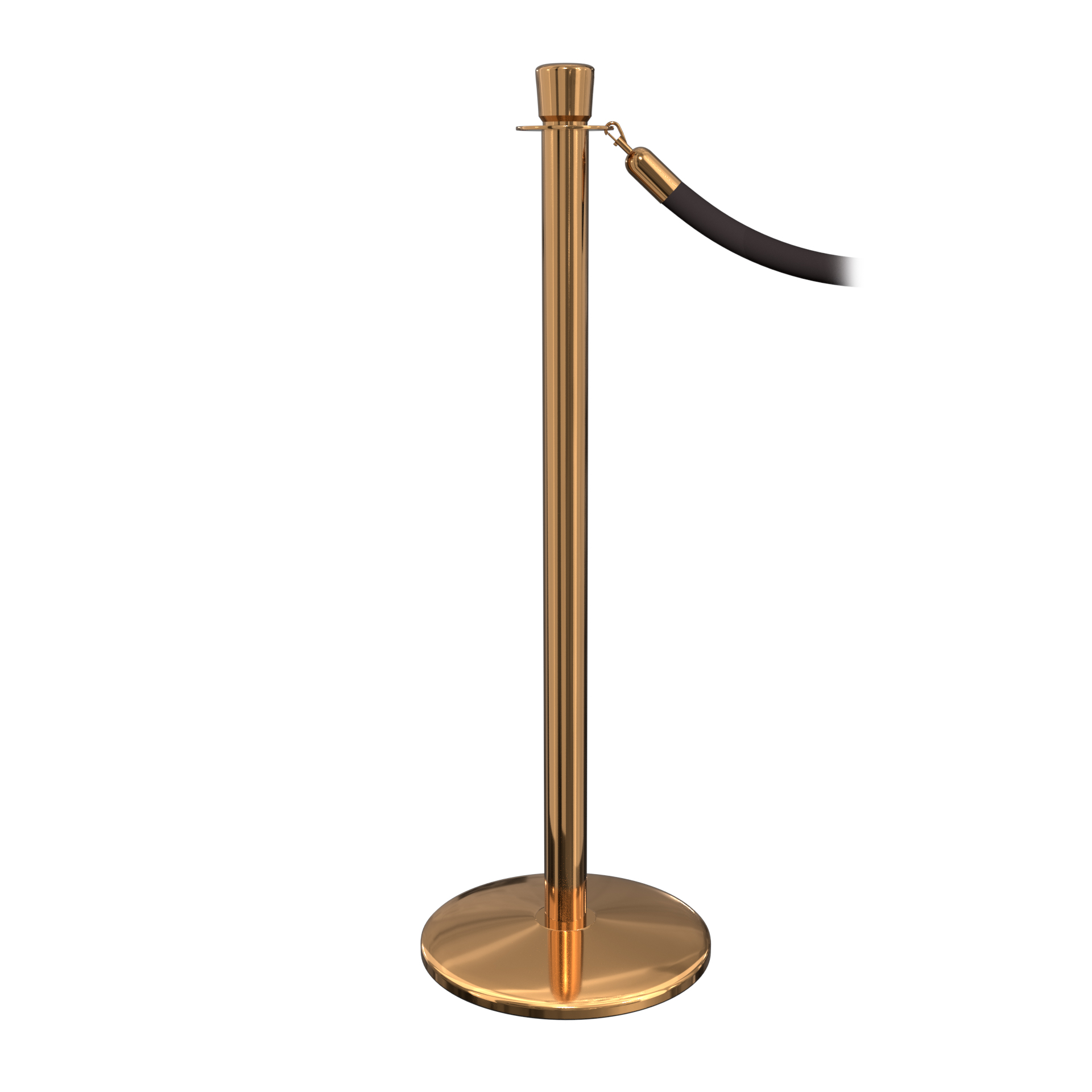 Polished Brass Elegance Classic Stanchion with Crown Top
