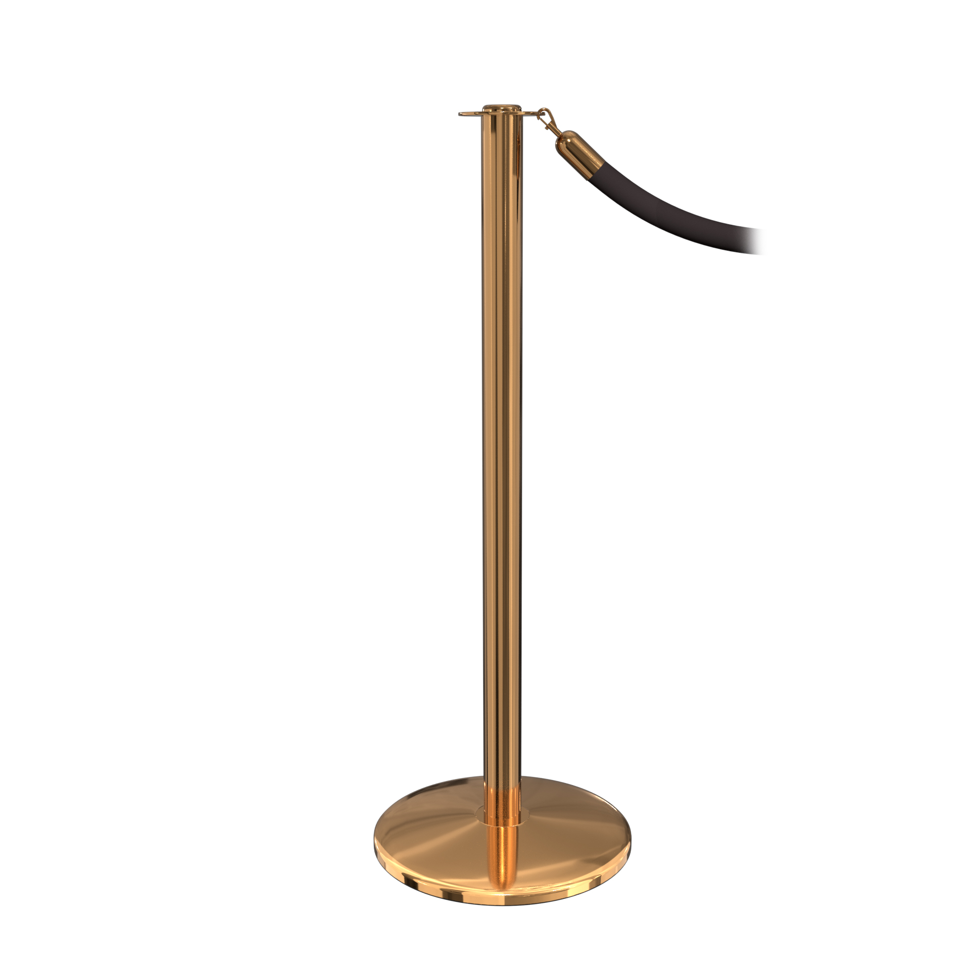Polished Brass Elegance Classic Stanchion with Flat Top