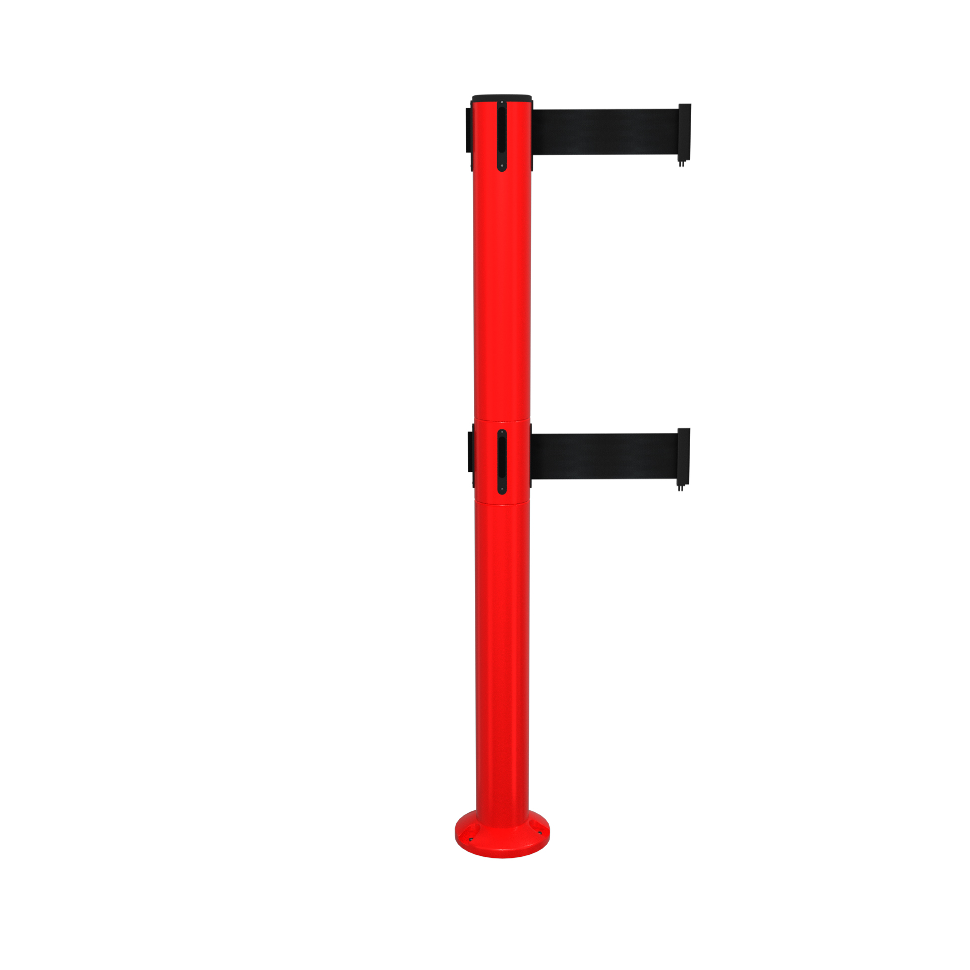 Red SafetyPro 300 Fixed Retractable Belt Barrier with Twin Belts