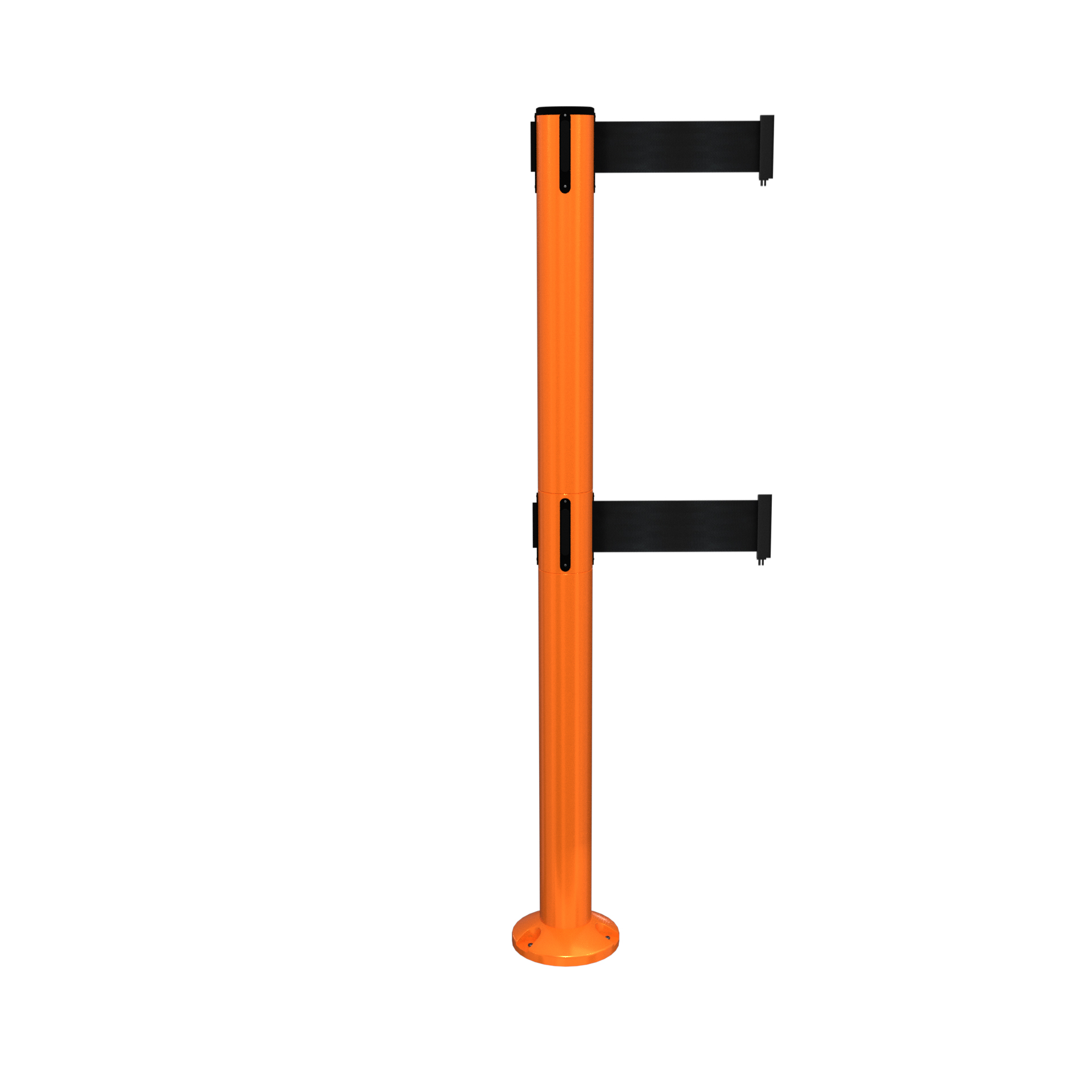 Orange SafetyPro 250 Fixed Retractable Belt Barrier with Twin Belts