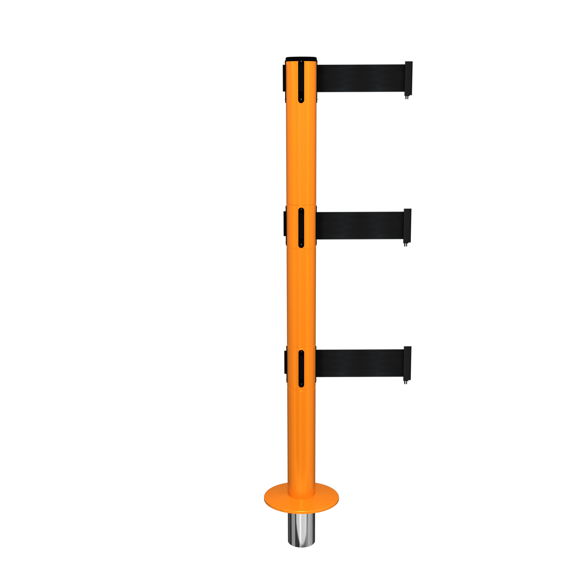 Orange SafetyPro 250 Removable Retractable Belt Barrier with Triple Belts