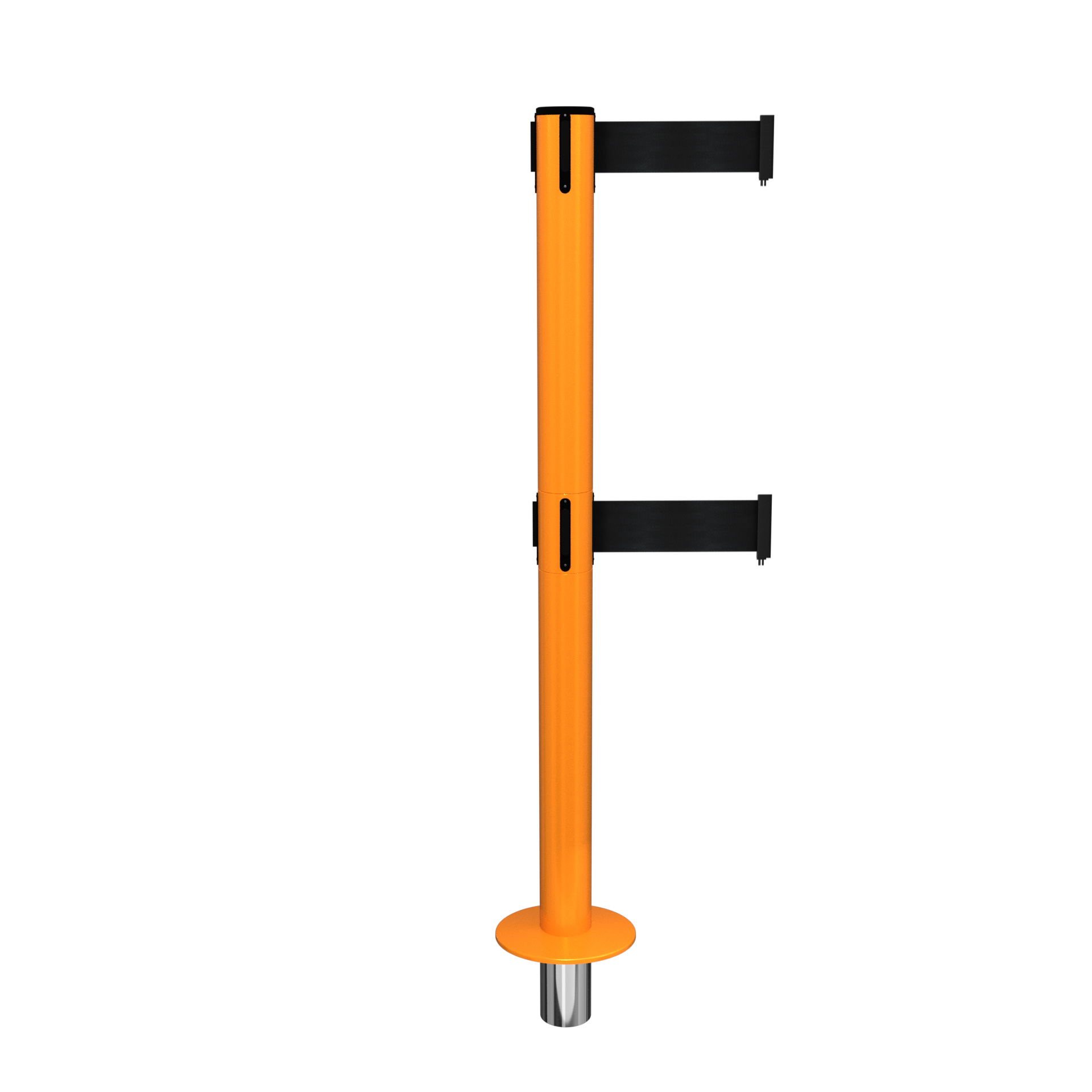 Orange SafetyPro 250 Removable Retractable Belt Barrier with Twin Belts