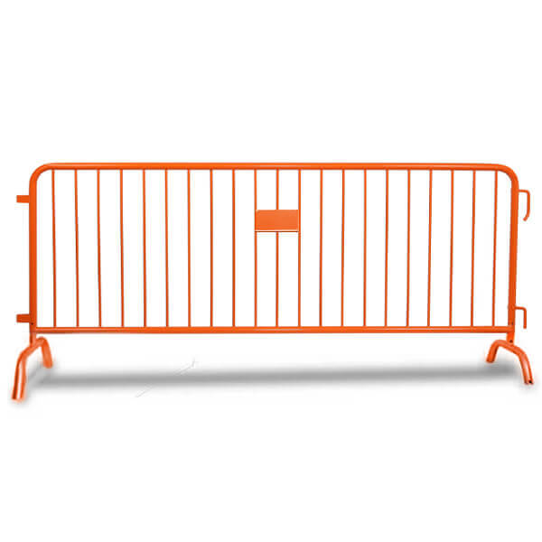 Orange Steel Barricade With Bridge Feet