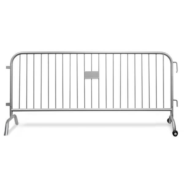 Silver Steel Barricade With Bridge and Roller Feet