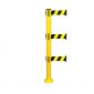 Yellow SafetyPro 250 Fixed Retractable Belt Barrier with triple belts