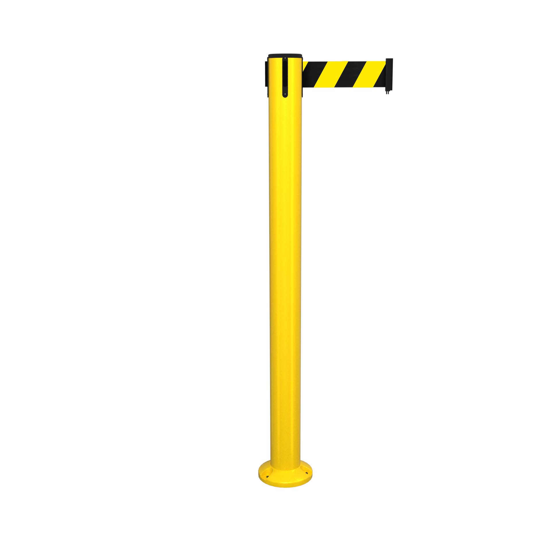 Yellow SafetyPro 300 Fixed Retractable Belt Barrier