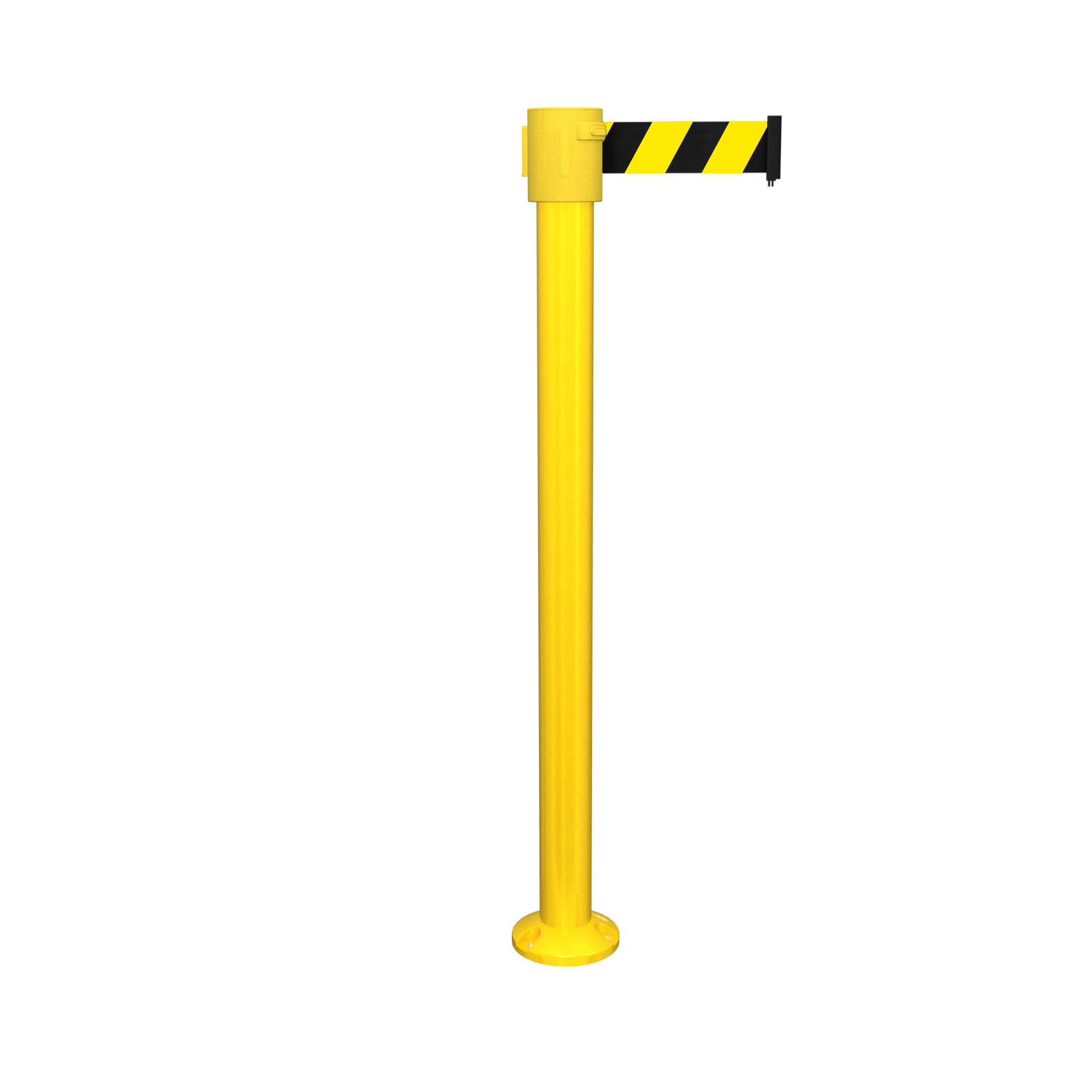 Yellow SafetyPro 335 Fixed Retractable Belt Barrier
