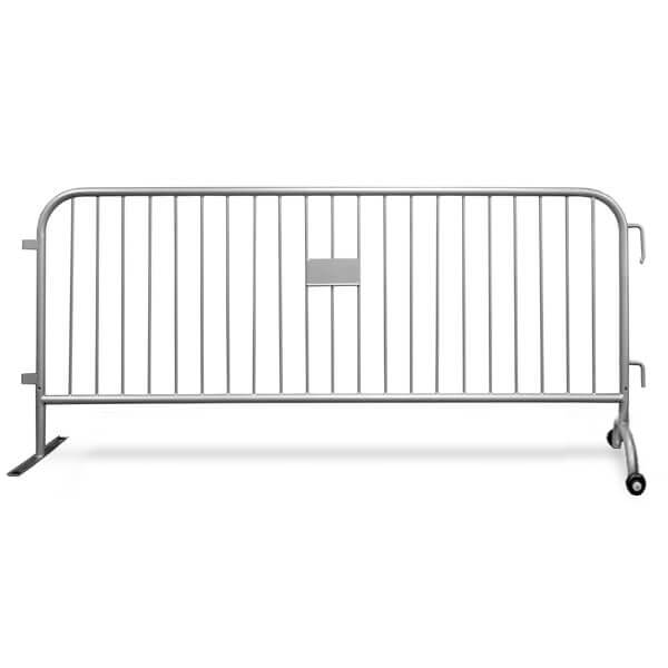 Silver Steel Barricade With Roller and Flat Feet