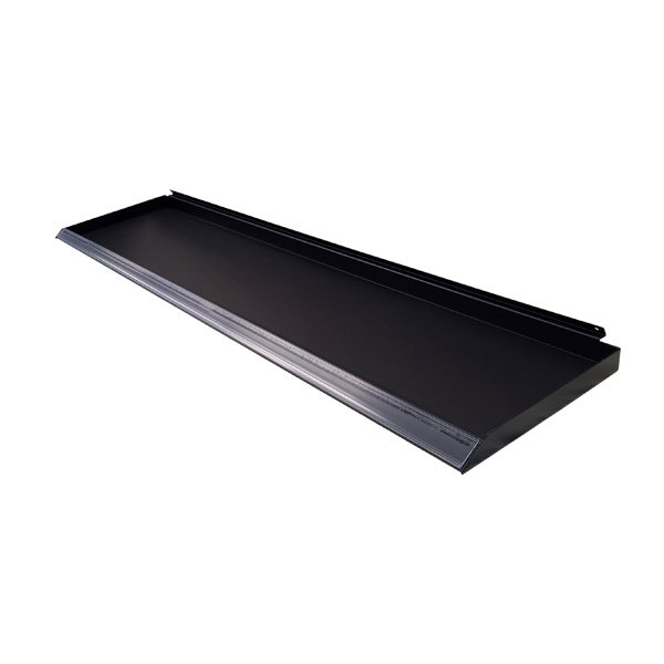 large flat black shelf