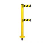Yellow SafetyPro 300 Removable Retractable Belt Barrier with Twin Belts