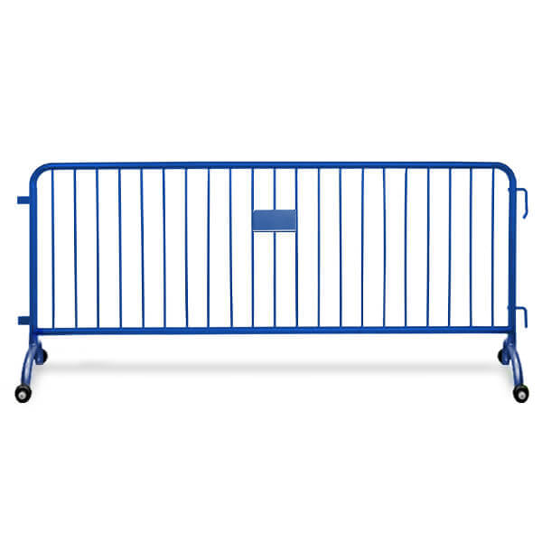 Blue Steel Barricade With Roller Feet