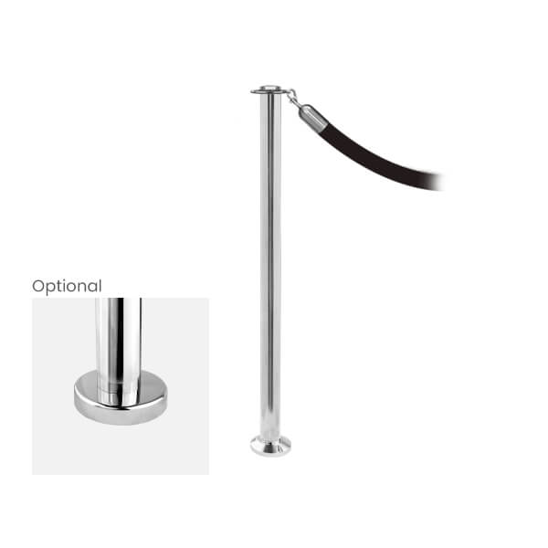 Traust Flat Base Queue Stand Hook End Rope Post Barrier Stanchion