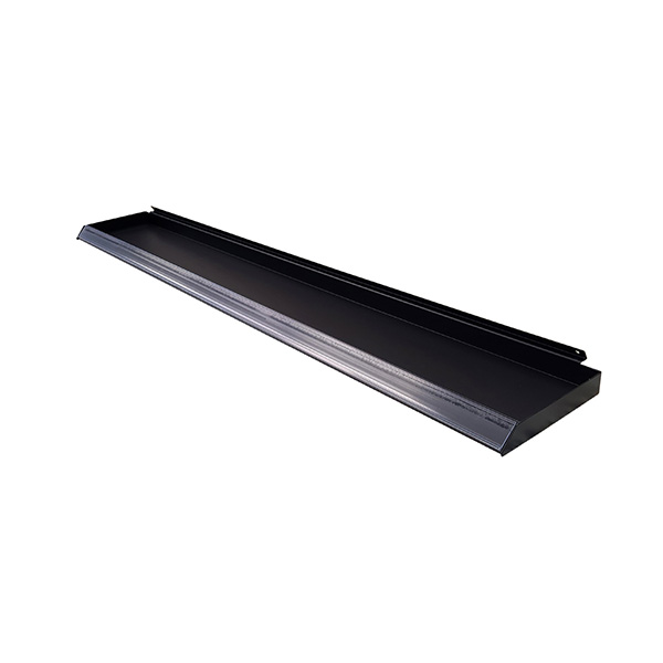 small flat black shelf