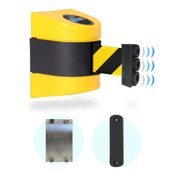 最高級 リトルコート 店Visiontron WM412 Retractable Belt Wall Mounted Yellow  Crowd Control Barrier