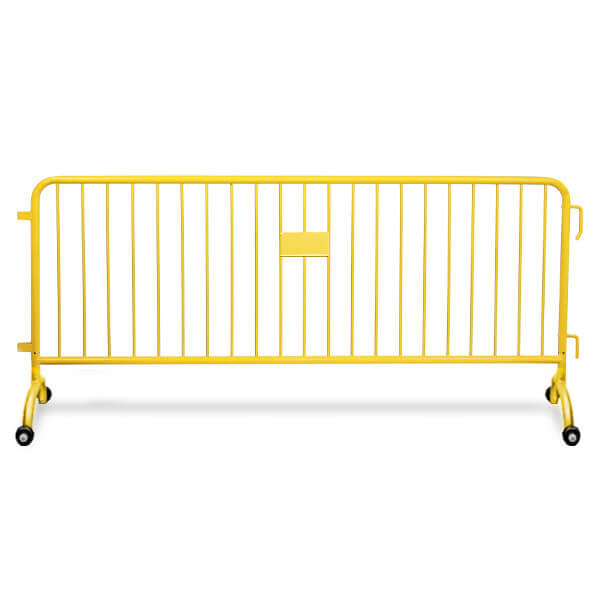 Yellow Steel Barricade With Roller Feet