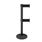 Black Queuemaster 550 Retractable Belt Barrier with Twin 3 Inch Belts