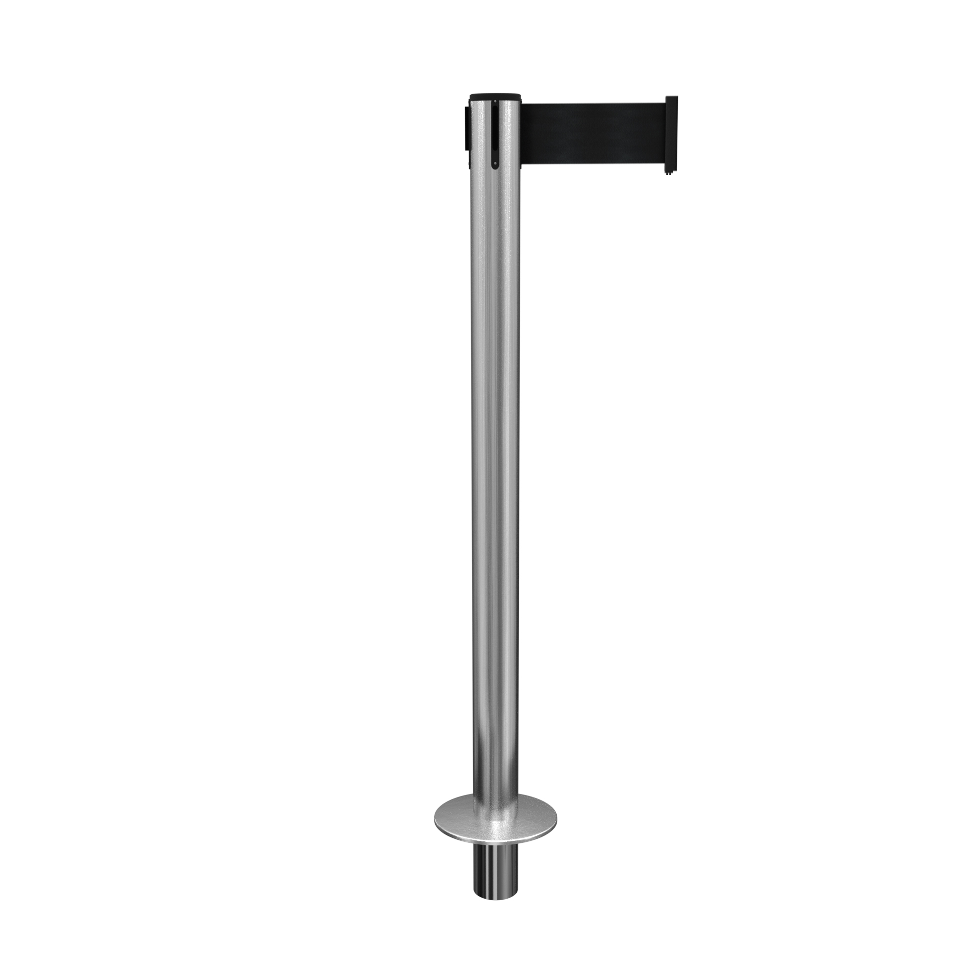 Satin Stainless QueuePro 250 Removable Retractable Belt Barrier with 3 Inch Belt