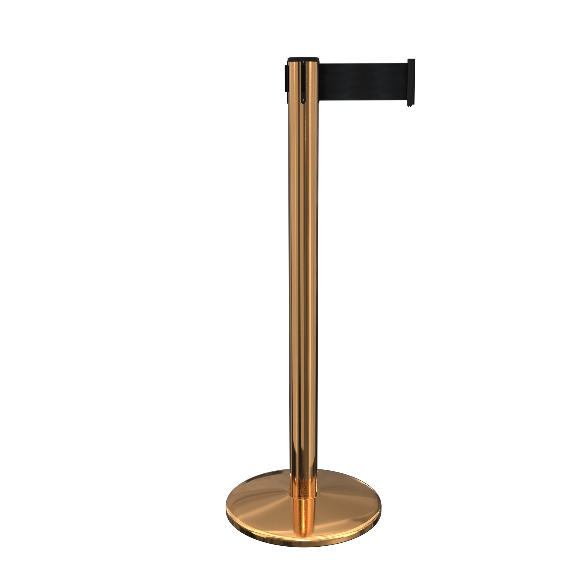 Polished Brass QueuePro 250 Retractable Belt Barrier with a 3 Inch Belt