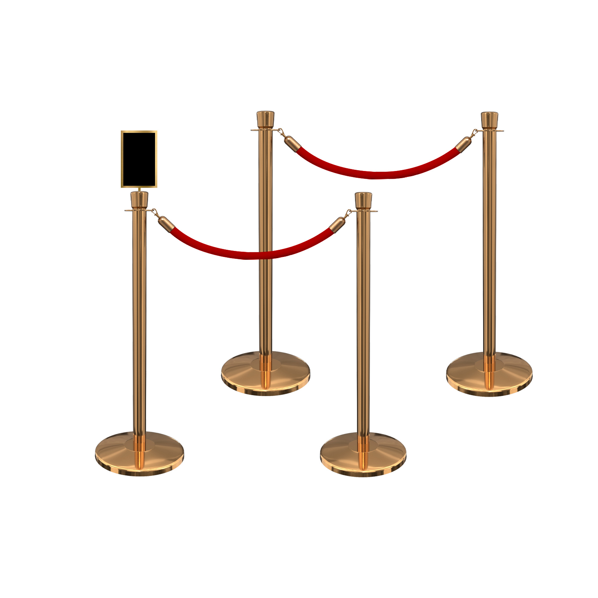 PB 4 Pack Rope Stanchion Bundle