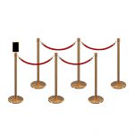6 Pack rope stanchion bundle in Polished Brass