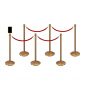6 Pack rope stanchion bundle in Polished Brass