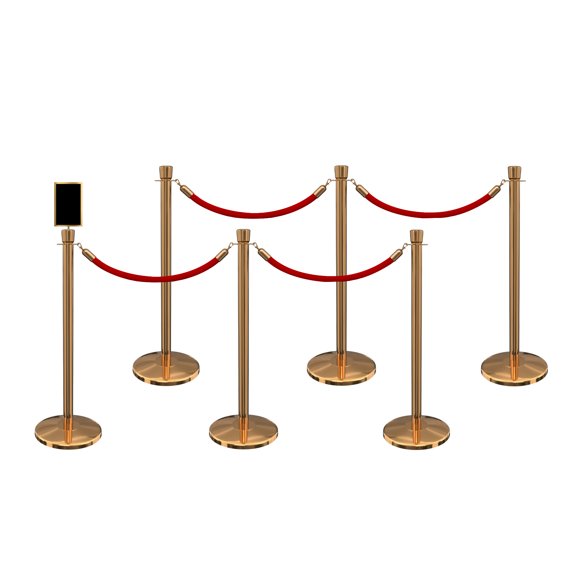 6 pack polished brass bundle 6 Pack rope stanchion bundle in Polished Brass