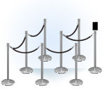 8 pack rope stanchion bundle