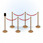 6 Pack rope stanchion bundle in Polished Brass
