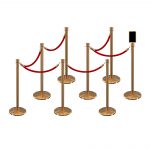 8 pack polished brass rope stanchion bundle