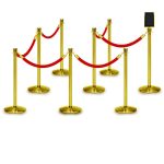 rope barriers polished brass 8 pack
