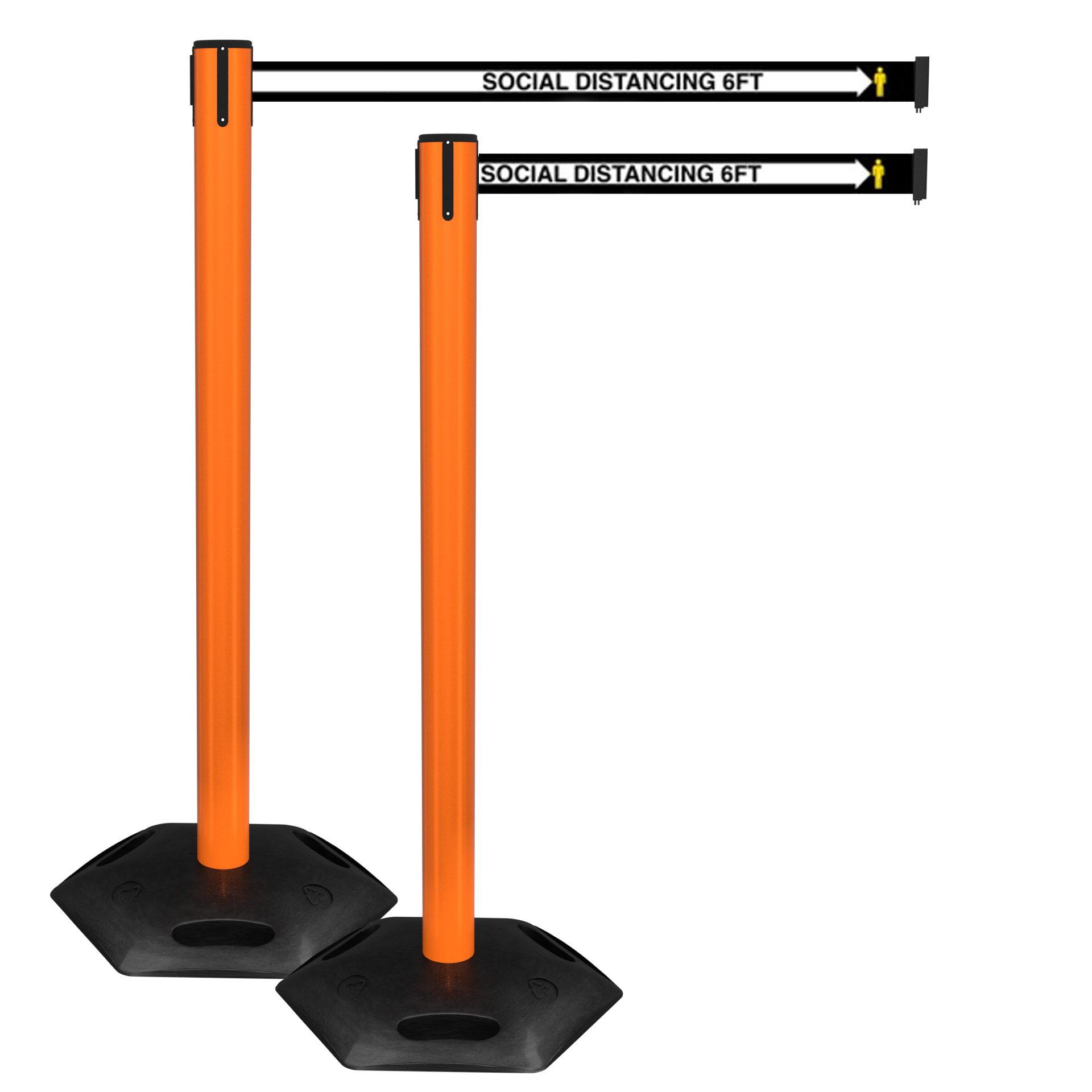 Pack of 2 Orange WeatherMaster Retractable Belt Barriers