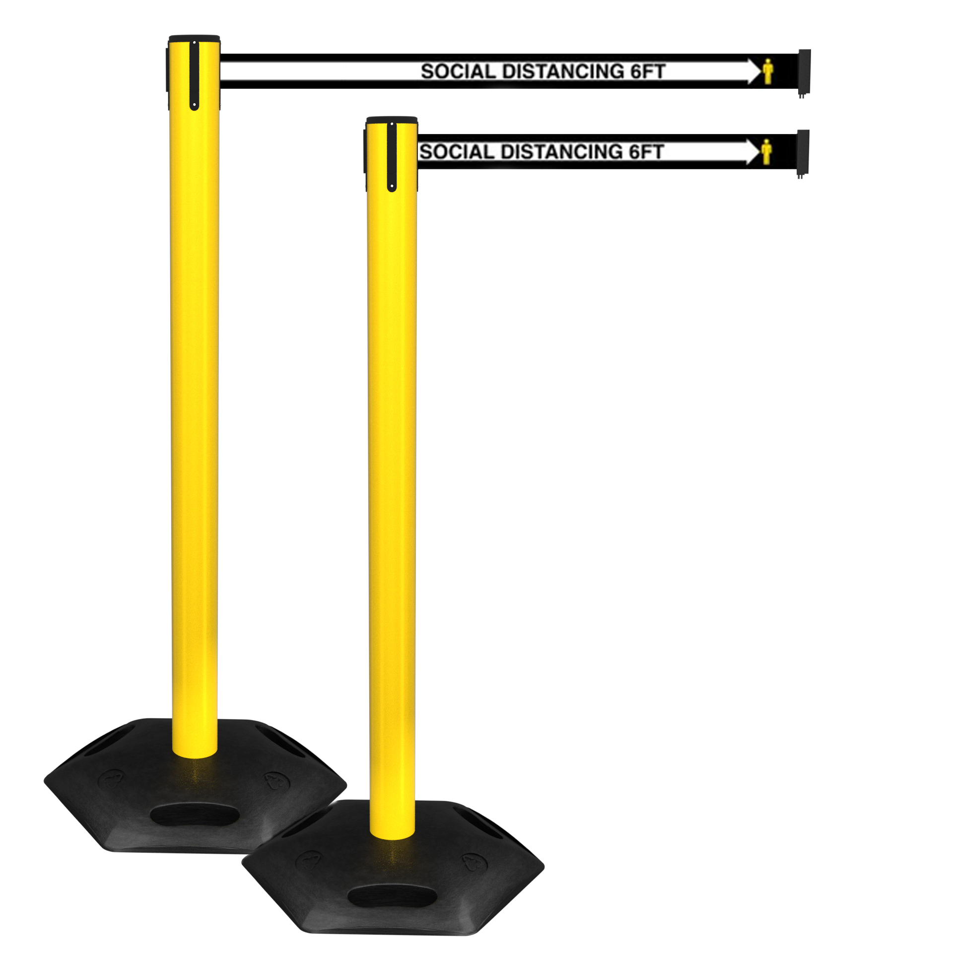 Pack of 2 Yellow WeatherMaster Retractable Belt Barriers