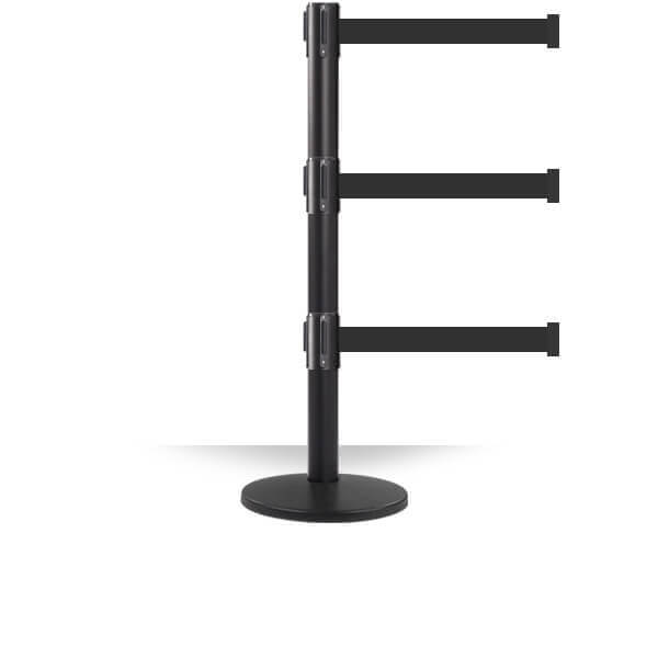 RETRACTABLE BELT BARRIER – QUEUEPRO 250 TRIPLE – 11 FT 13 FT BELT