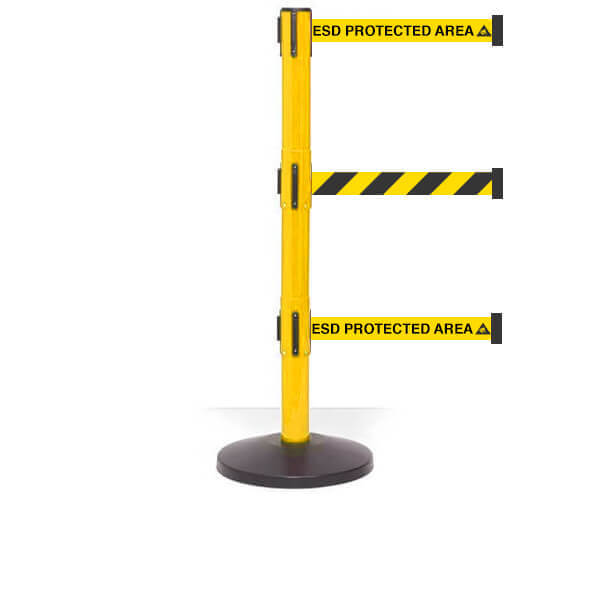 Retractable Safety Belt Barrier Triple Belts 11ft Belts