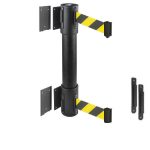 wall mounted retractable belt barrier twin black removable