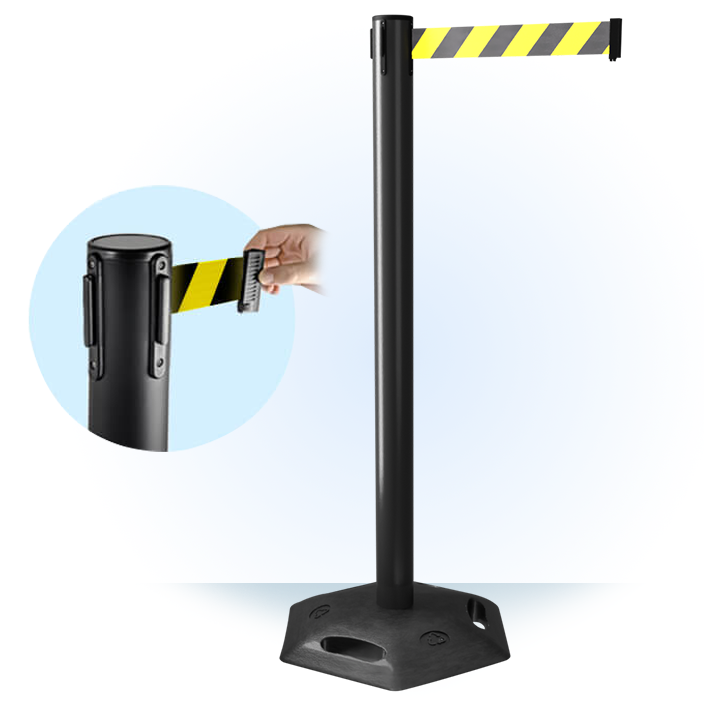 Black WeatherMaster 250 Retractable Belt Barrier
