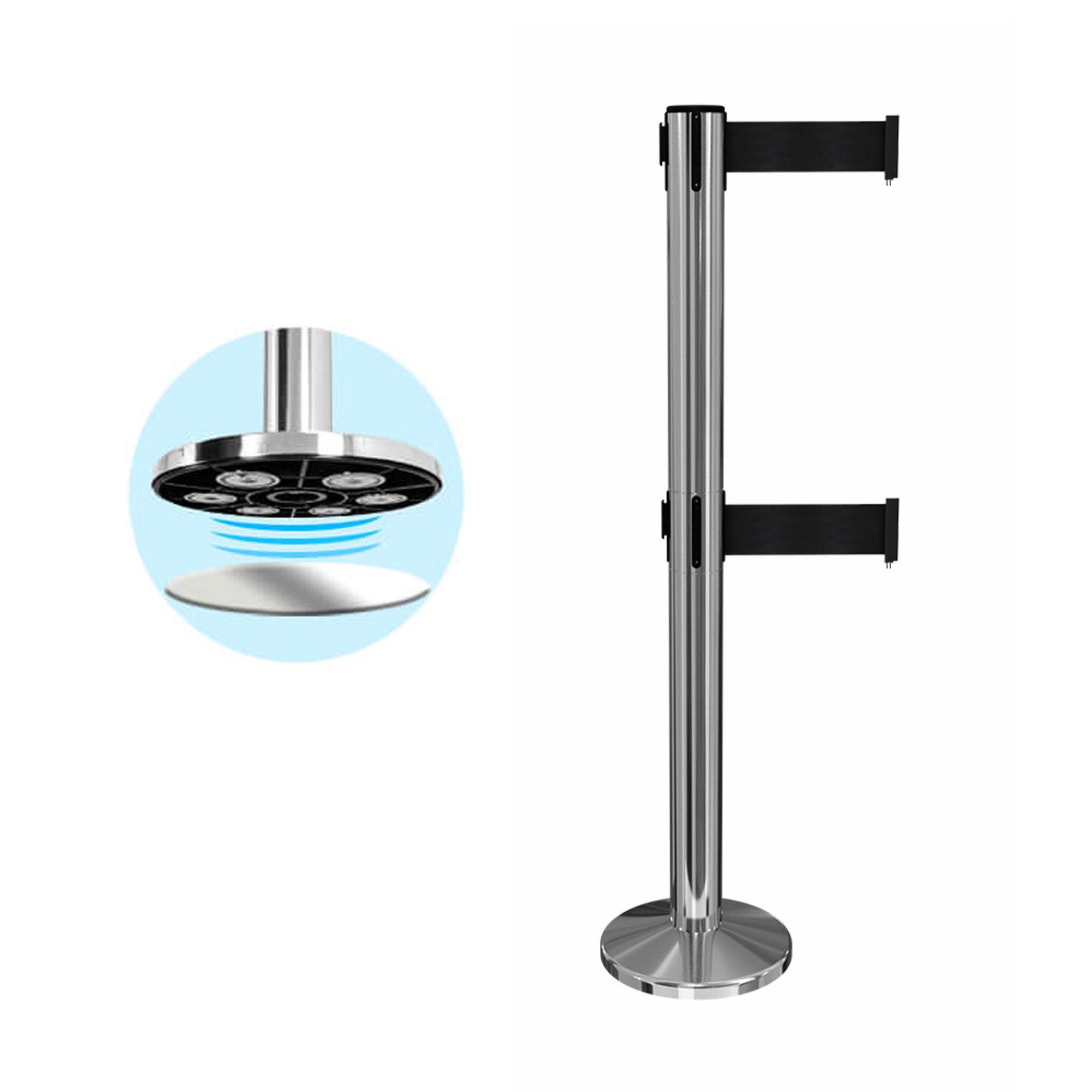 Twin Belt Magnetic Stanchion
