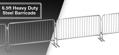 6.5ft heavy duty steel barricade