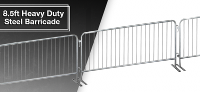 8.5ft heavy duty steel barricade - blog post banner